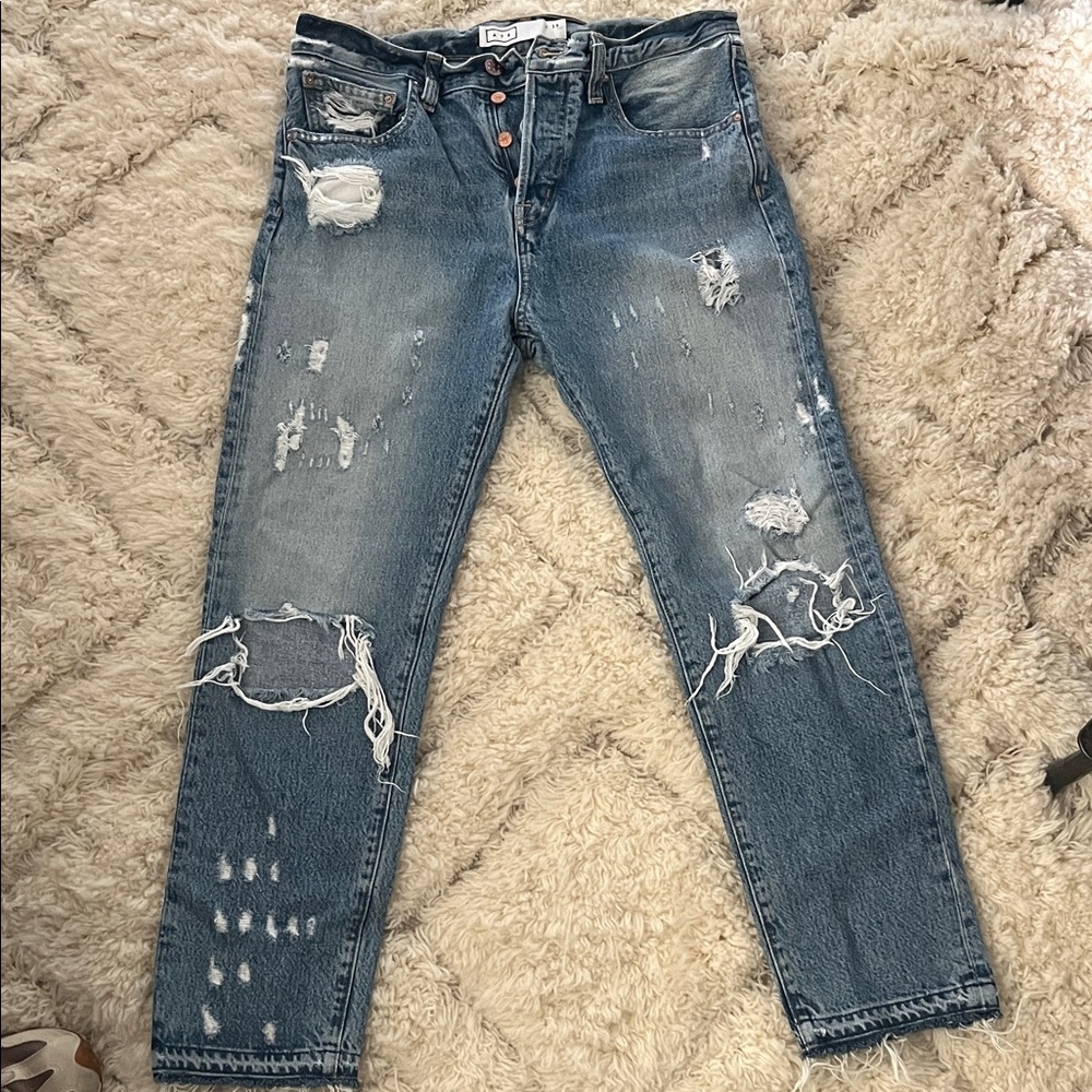 AYR Distressed Blue Boyfriend Jeans